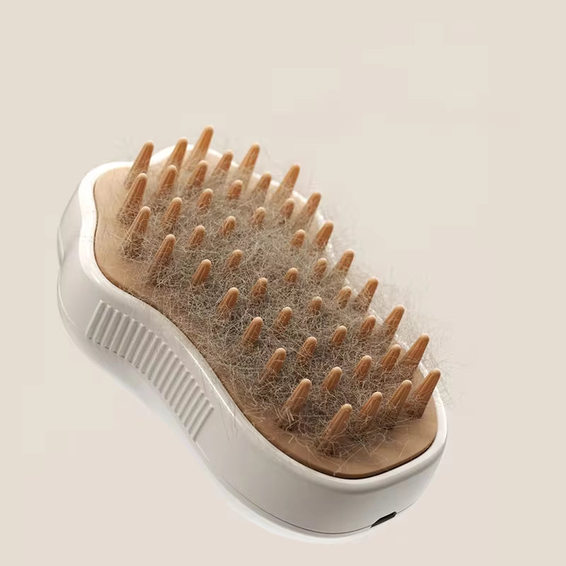 3-in-1 Pet Grooming Brush – Steam, Massage & Hair Removal