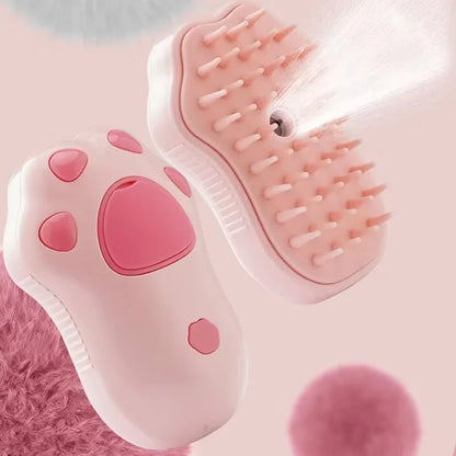 3-in-1 Pet Grooming Brush – Steam, Massage & Hair Removal