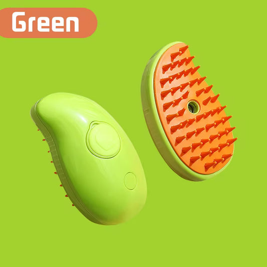 3-in-1 Pet Grooming Brush – Steam, Massage & Hair Removal